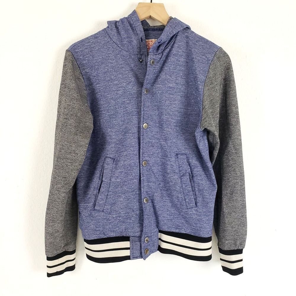 Brooklyn Cloth Womens Size M Juniors Colorblock Hooded Full Zip Jacket Blue